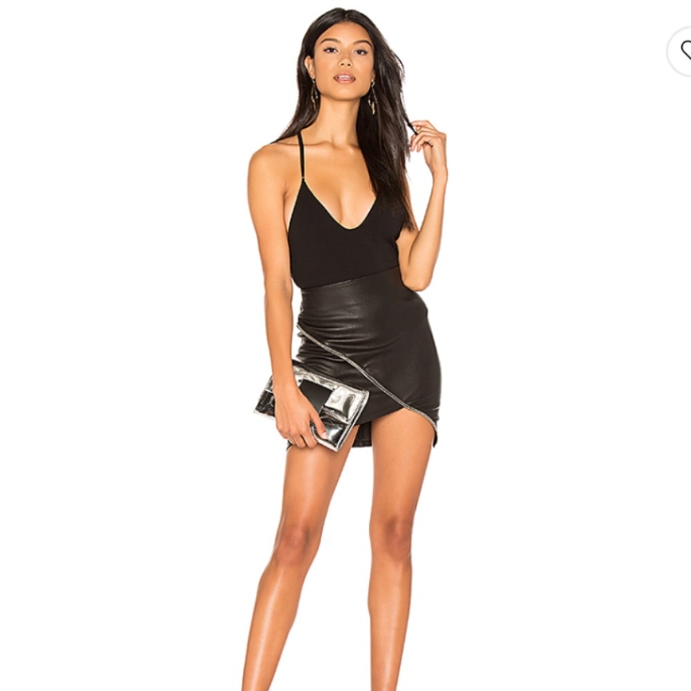 Revolve H:ours Strappy Halter Bodysuit Black